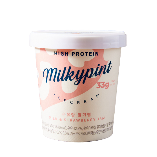 [밀키파인트] 아이들 인기 간식 우유랑 딸기쨈 아이스크림 (2+1)